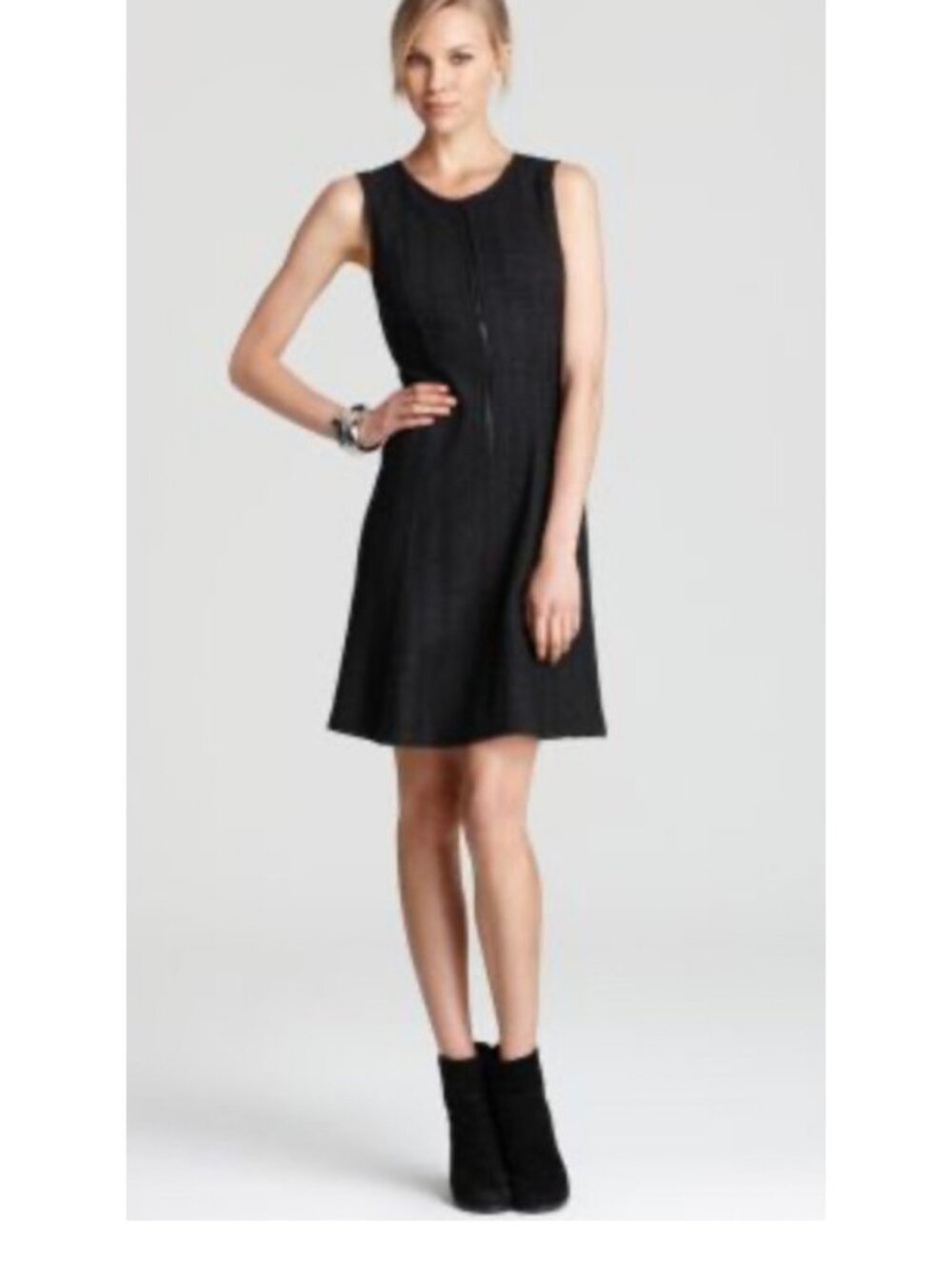 Theory Olethea Arminus Herringbone Sleeveless Dress Womens 4 Virgin Wool New